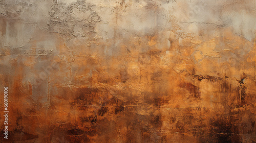 textura envelhecida grunge  abstrato em  Tons terrosos, cobre e dourado photo