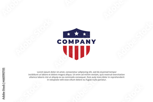 logo american flag shield emblem