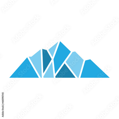 Iceberg Logo, Antarctica Logo Design, Simple Nature Landscape Vector Illustration Template