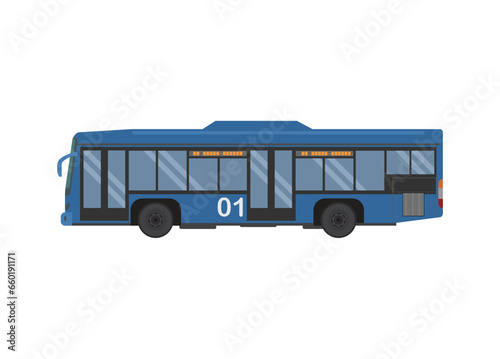 Commuter bus. Simple flat illustration. 