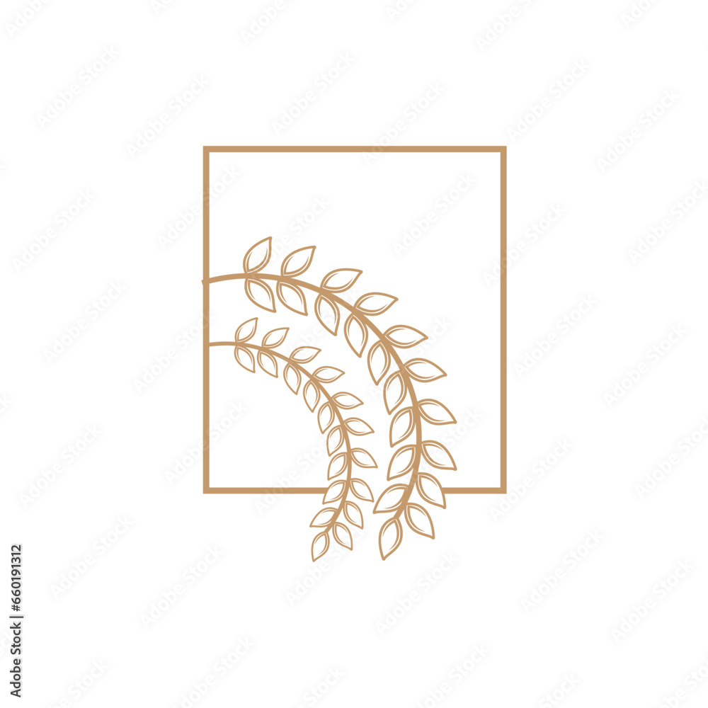 Obraz premium Wheat Logo Grain Design Simple Illustration Template