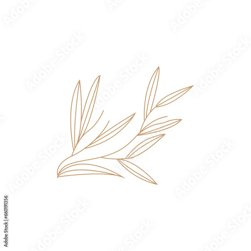 Minimalist Feminine Botanical Flower Beauty Line Plant Logo, Design Vector illustration © Arya19