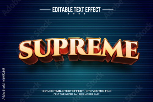 Supreme 3D editable text effect template