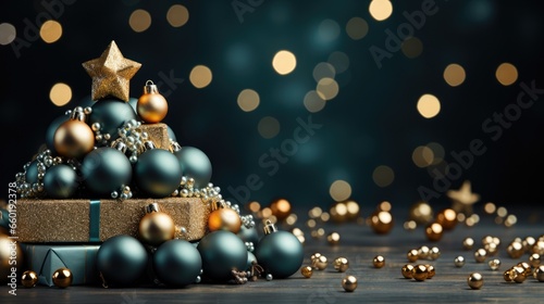 Christmas tree background with large copyspace - stock photo