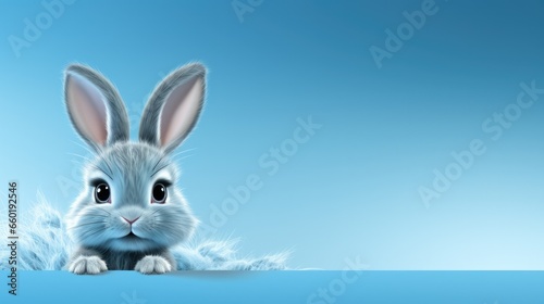 Funny Easter bunny illustration with large copyspace - stock photo © 4kclips