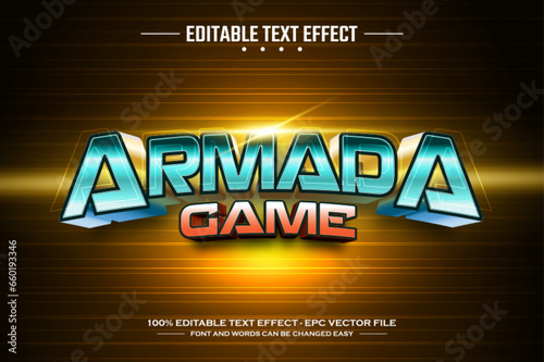 Armada game 3D editable text effect template