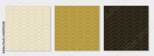 Pattern circle seamless abstract background gold color and line. Luxury geometric line vector.