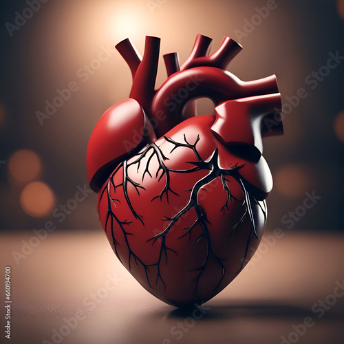 Human heart on a dark background. Vector illustration. Eps 10.