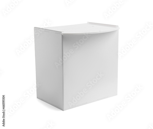 One ballot box isolated on white. Election time © New Africa