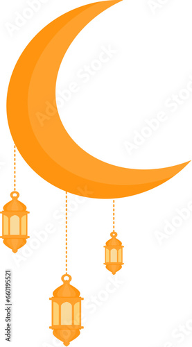 lantern and moon ramadan 