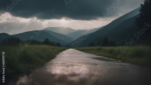 Rainy day in the Carpathian Mountains. Ukraine. Europe