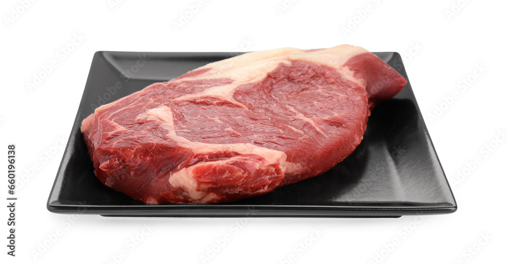 Piece of fresh beef meat isolated on white