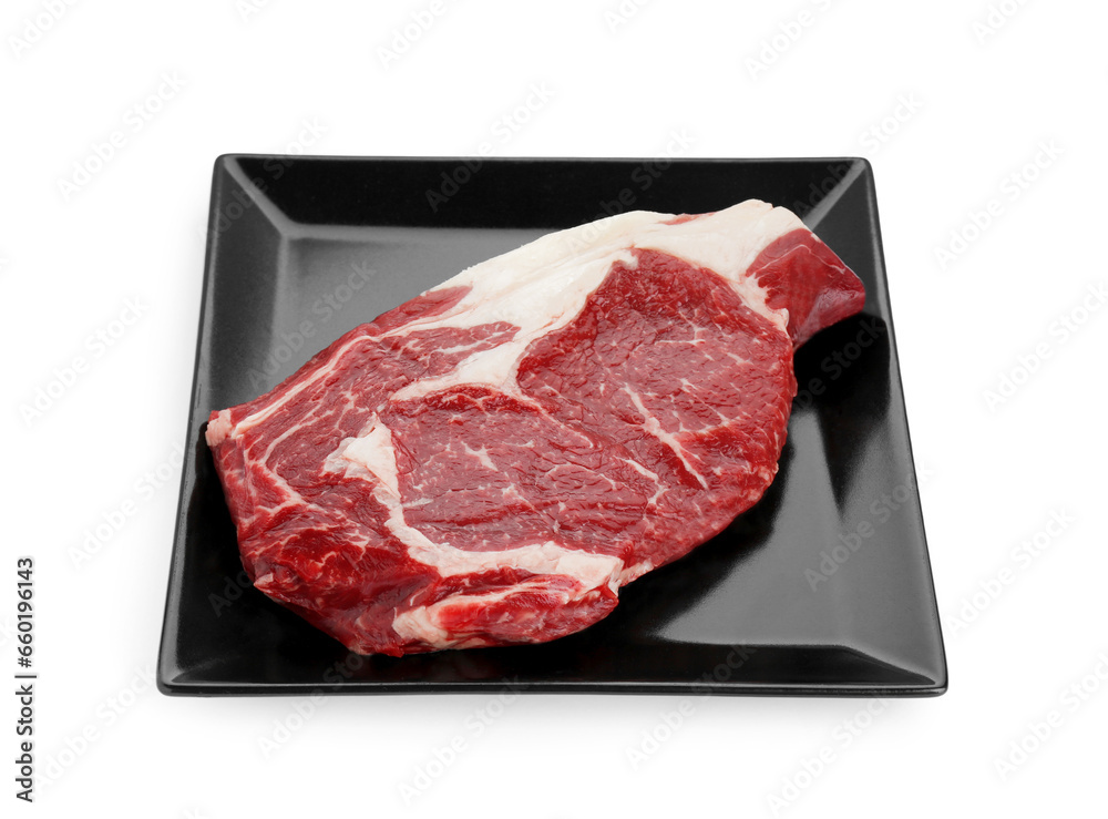 Piece of fresh beef meat isolated on white Piece of fresh beef meat isolated on white