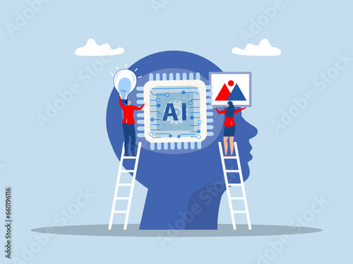 Business industry AI prompt engineer or AI chatbot to create a text or an image Prompt engineering of using artificial intelligence and photo processing