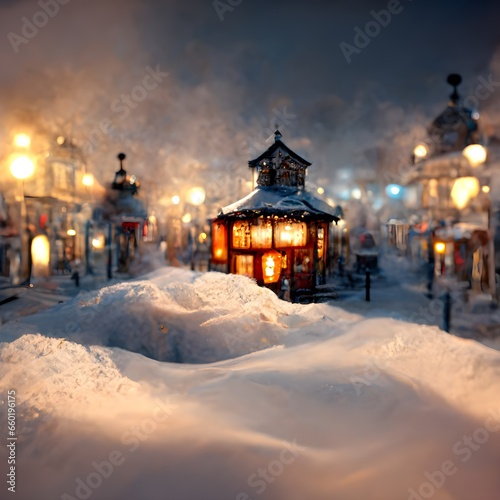 Winter town snow warm lighting atmosphere highly detailed photorealistic cinematic lighting cinematic ultra realistic art station trending 