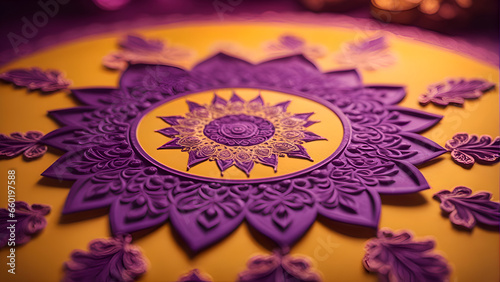 Indian festival Diwali. Diwali background with lotus flower
