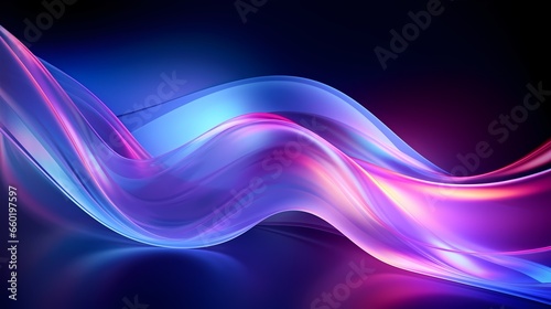 Abstract light waves created by refracting light through prismatic objects, emphasizing vibrant color gradients and smooth transitions - created by Generative AI photo