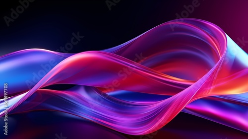 Abstract light waves created by refracting light through prismatic objects  emphasizing vibrant color gradients and smooth transitions - created by Generative AI