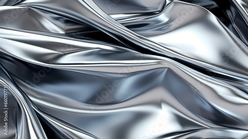 Illustration of metallic sheets crumpled and arranged in a way that creates abstract, reflective patterns, emphasizing light and shadow created by Generative AI