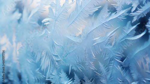 Abstract  artistic illustration  of frost forming on a window created by Generative AI