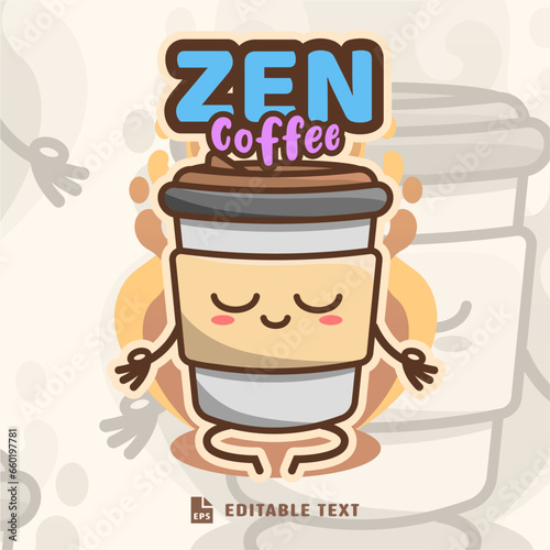 Cute Espresso Logo Coffee Cartoon