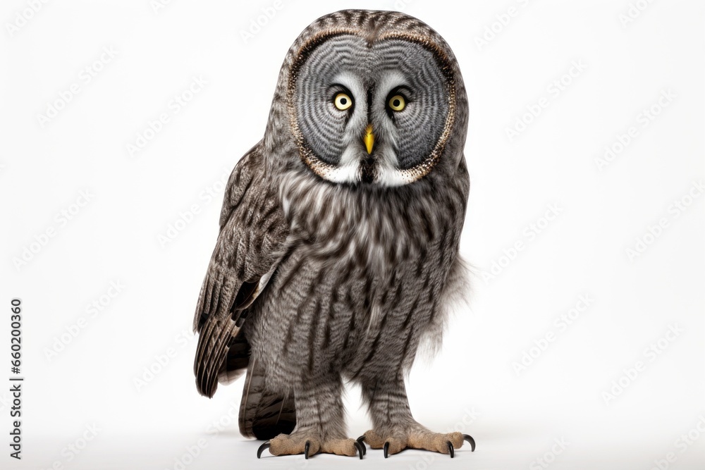 Close-up studio portrait of owl. Design blank Close-up studio portrait of owl. Design blank