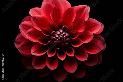 Crimson Passion, Stunning Valentine's Day Flower on Black Background © NE97