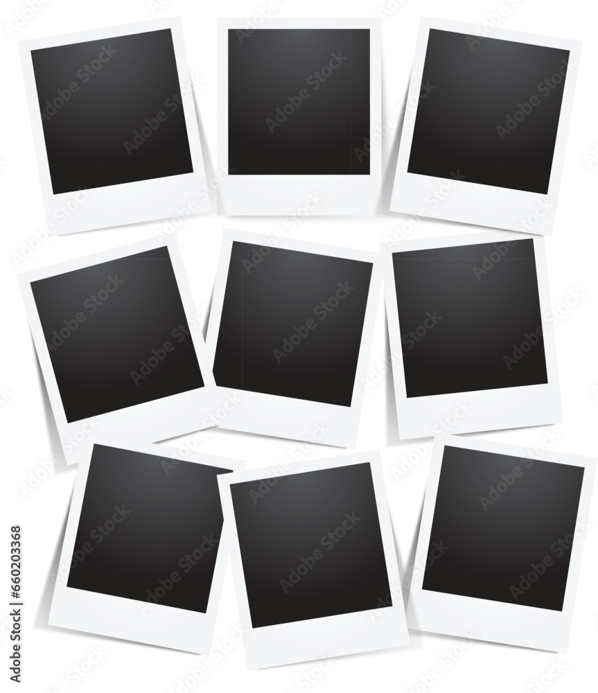 Photo polaroid Collection. Realistic old photo frame isolated on transparent background. Photo frame polaroid isolated on white. Template, blank for your trendy photo Photo polaroid Collection. Realistic old photo frame isolated on transparent background. Photo frame polaroid isolated on white. Template, blank for your trendy photo