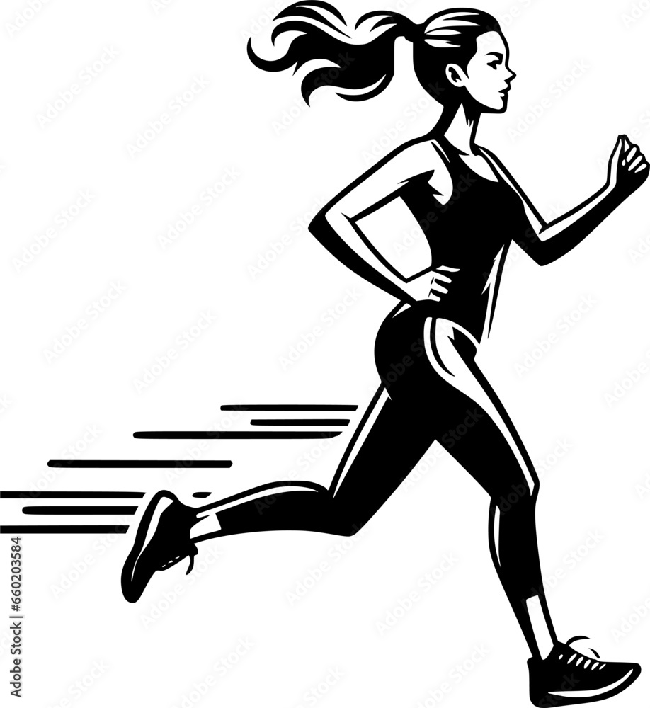 Vector Illustration of a Girl jogging