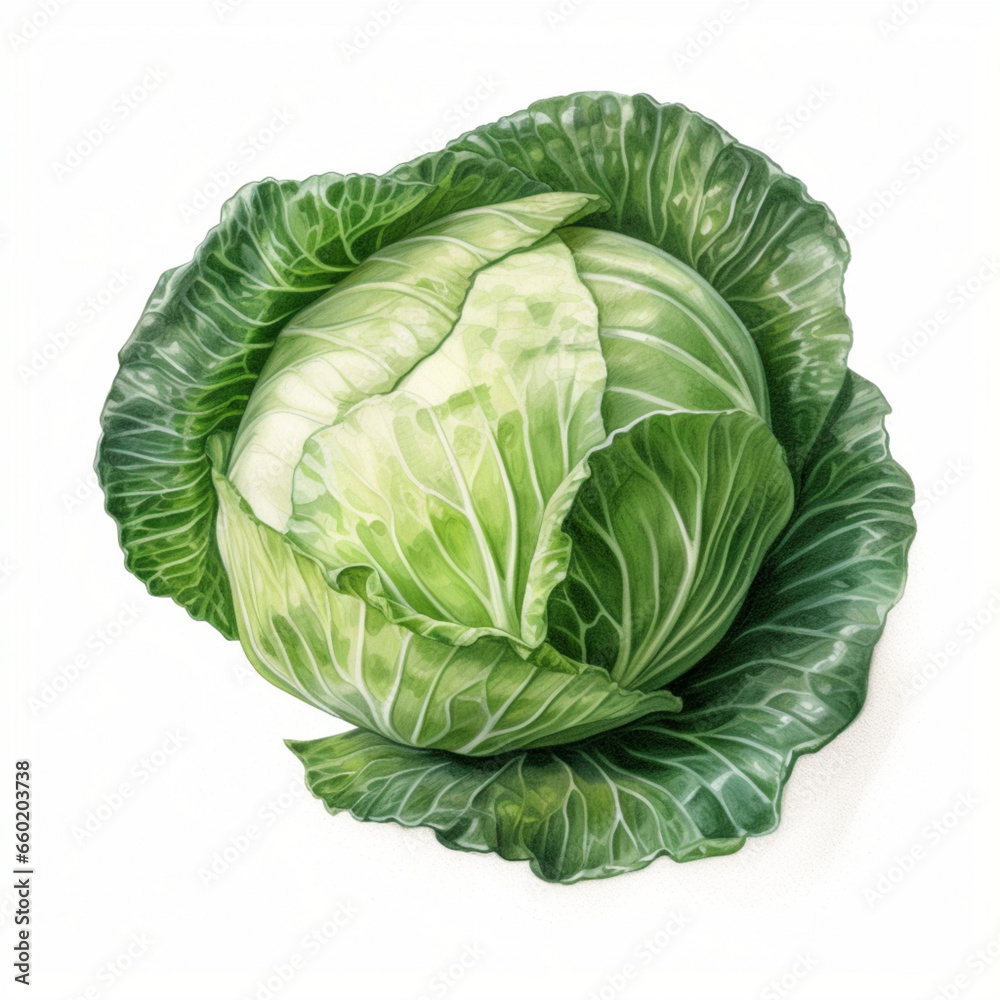 cabbage isolated on white background