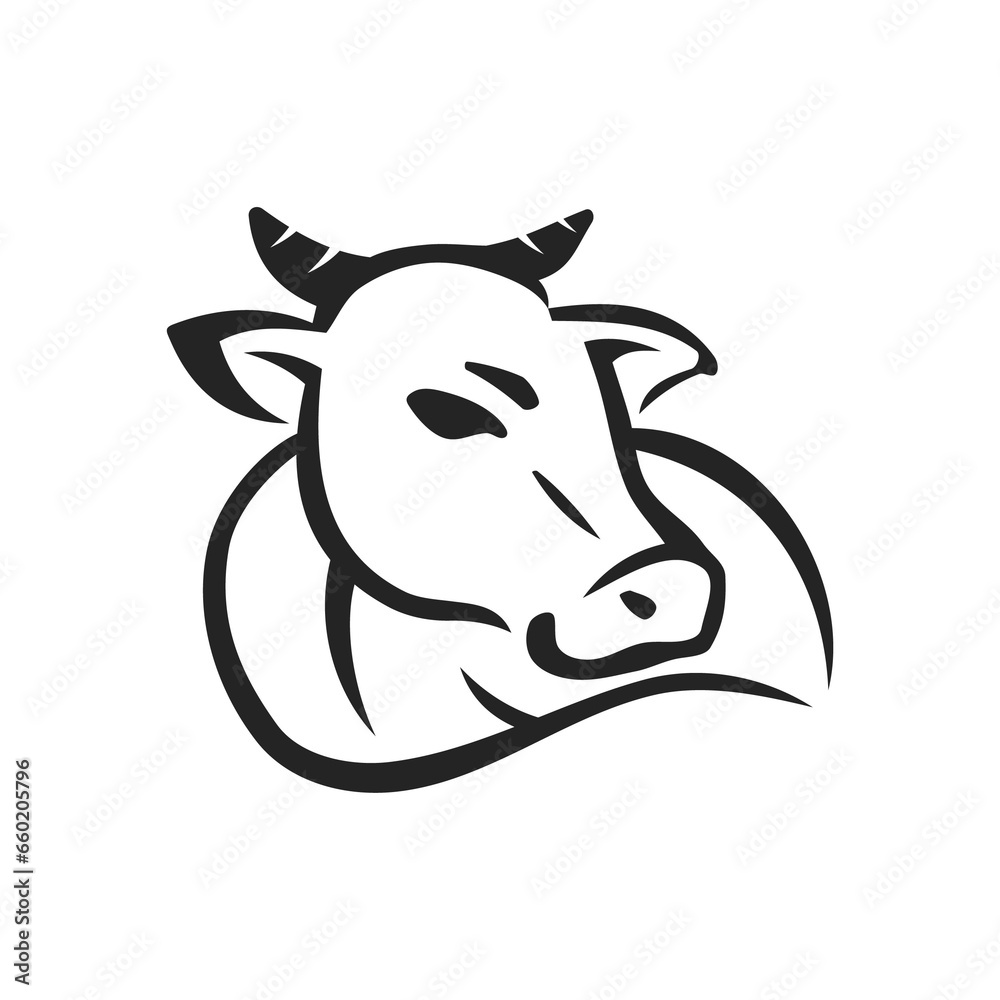 cow logo template Isolated. Brand Identity. Icon Abstract Vector graphic cow logo template Isolated. Brand Identity. Icon Abstract Vector graphic