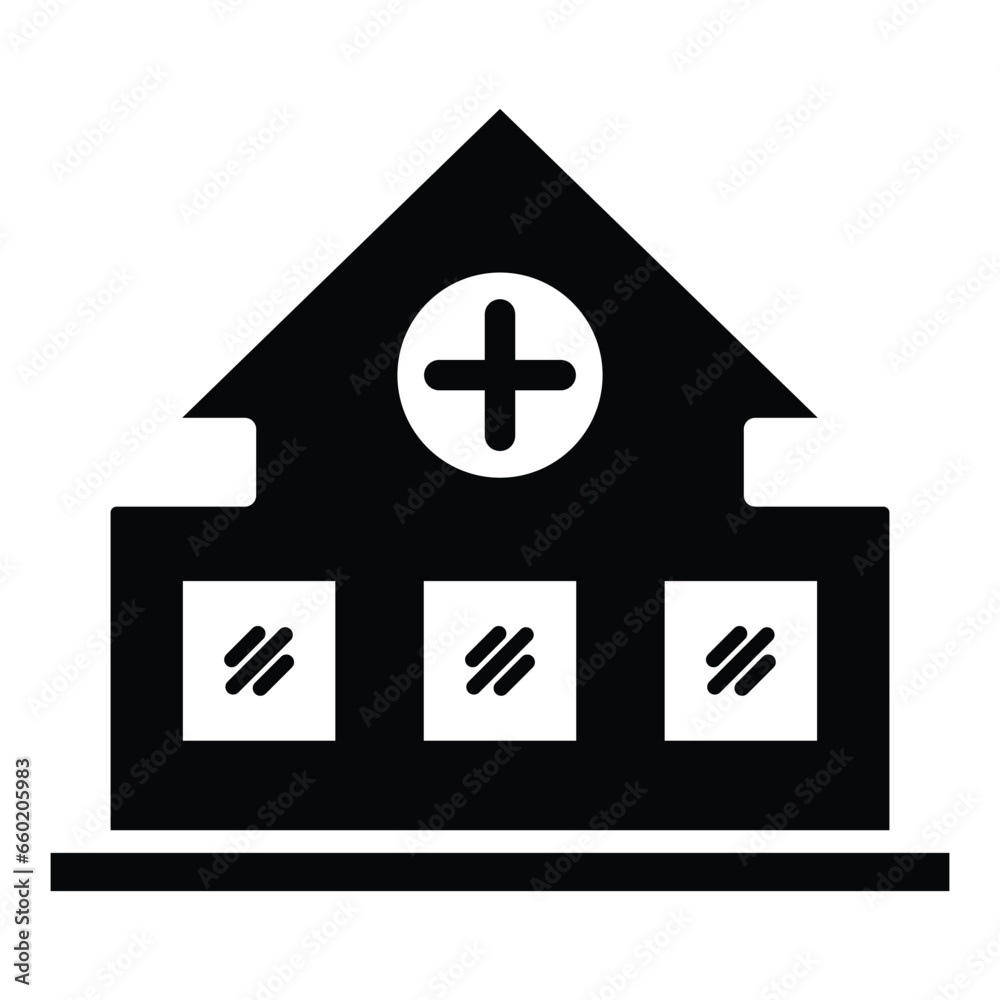 Hospital icon design, illustration design Hospital icon design, illustration design