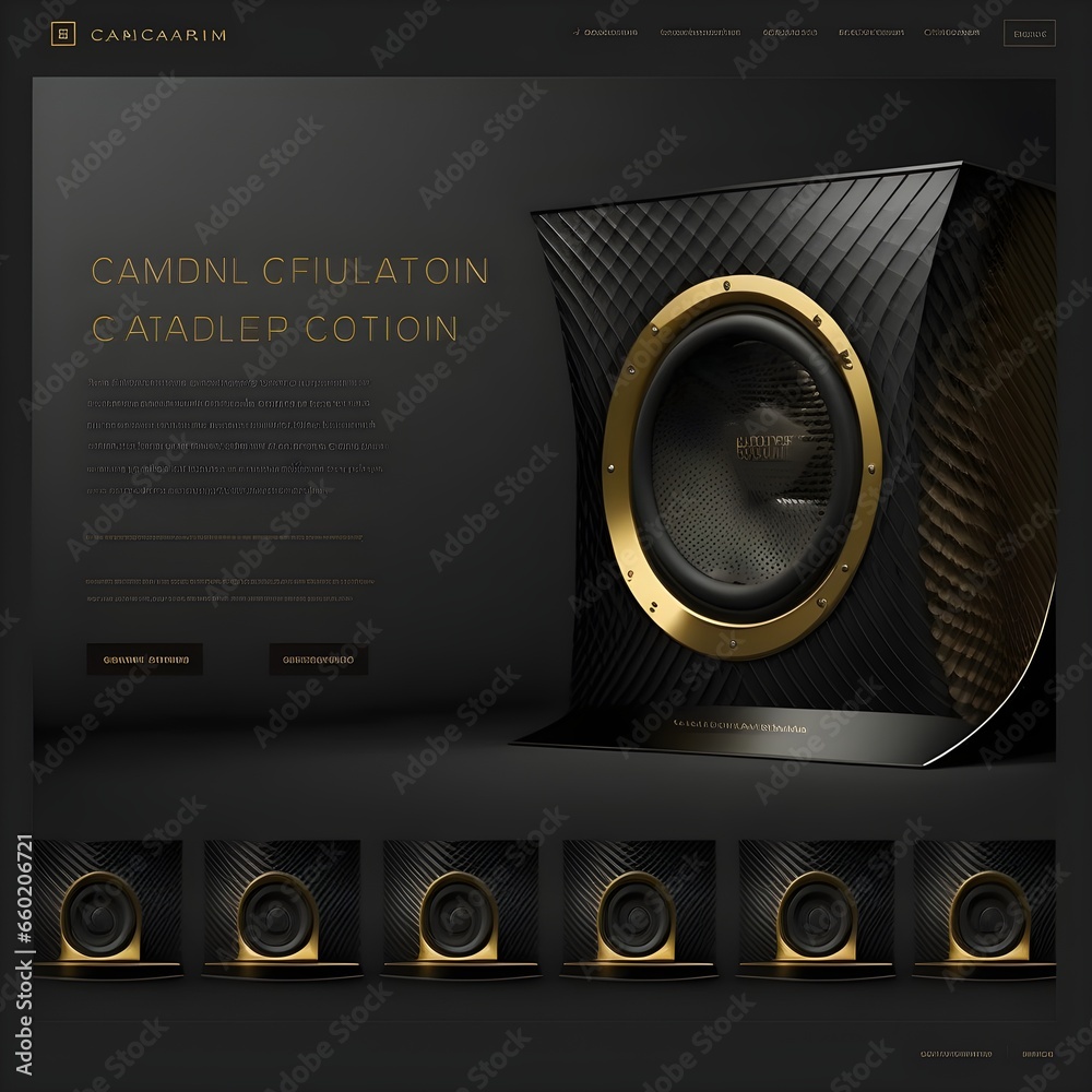beautiful website for home theater and audio company carbon fiber gold ...