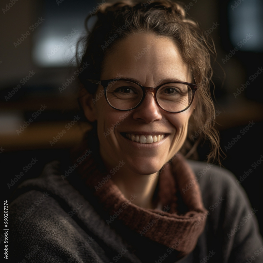 teacher smiling at camera