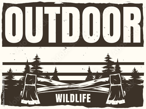 outdoor vintage poster for print