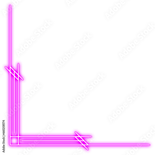 Purple Neon Corner Border Line