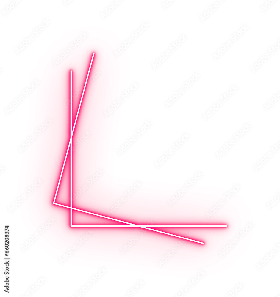 Red Neon Corner Border Line Red Neon Corner Border Line