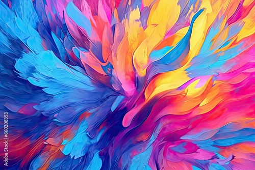 Abstract Color Background: Dynamic Blend of Hues � Vibrant Street Festival-Inspired Image, generative AI
