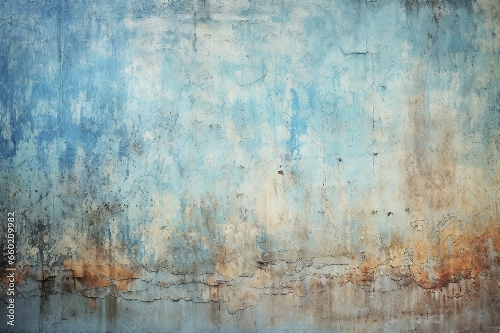 Abstract Grunge Background Blue: Captivating Rustic Charm of a Weathered Wall, generative AI
