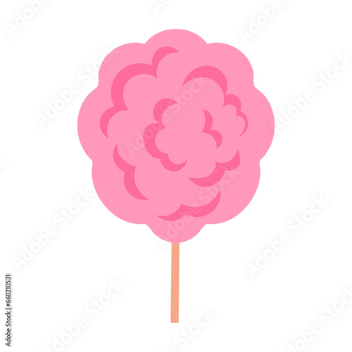 Pink cotton candy isolated on white background cartoon vector illustration