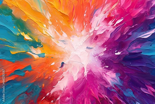 Abstract Multicolor Background: Explosive Vibrant Festival of Colors, generative AI