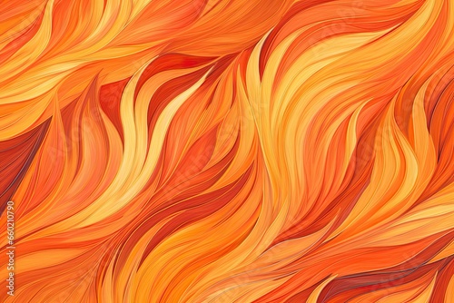 Abstract Orange Background: Fiery Hues of Autumn Leaves in a Swirling Breeze, generative AI