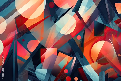 Abstract Shapes Background: Harmonious Dance of Geometric Forms, generative AI