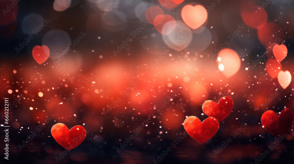 Valentine's Day background with a red hearts