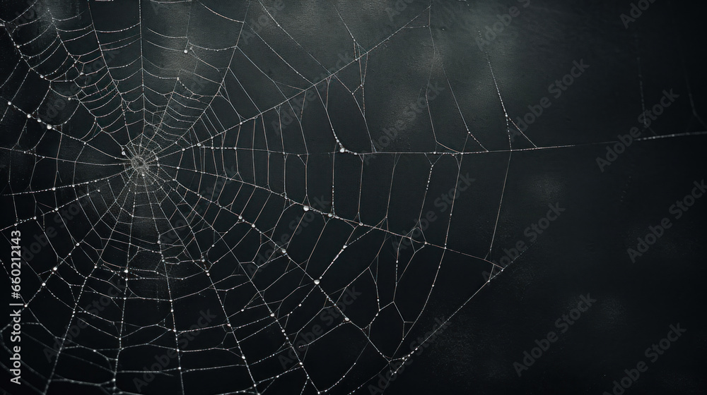 Spider webs on a black background Spider webs on a black background