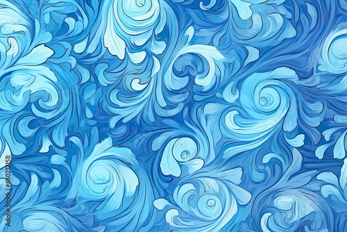 Abstract Sky Blue Background with Whirling Patterns: A Summer Sky with Swirling Clouds, generative AI