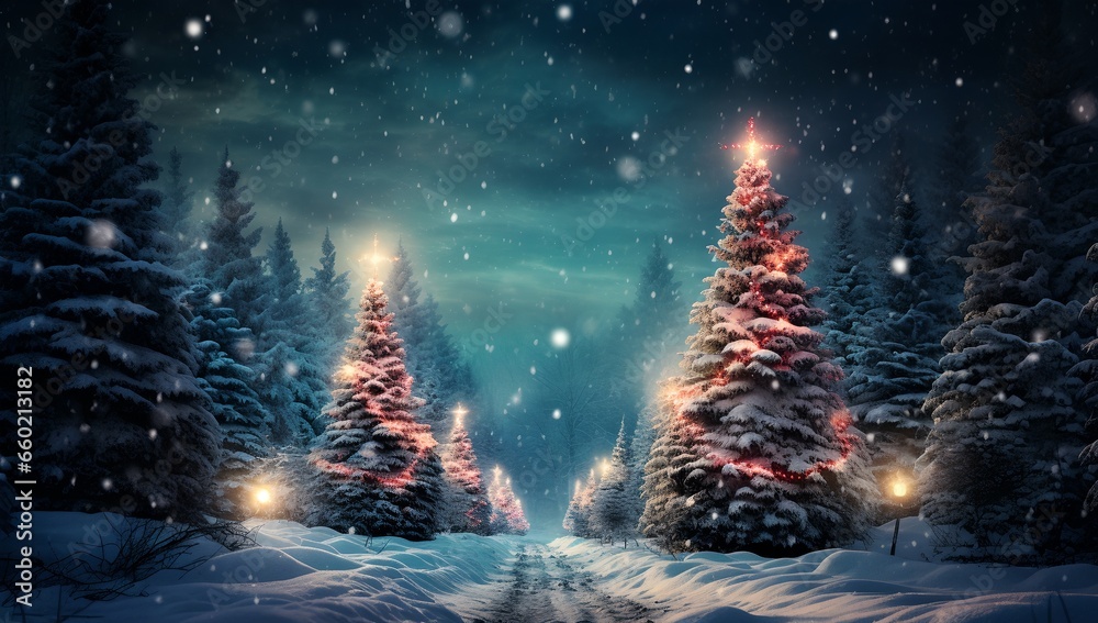 Obraz premium New Year's Eve night landscape