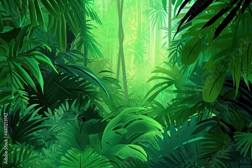 HD Green Abstract Background  Lush and Verdant Tropical Rainforest-Inspired Image  generative AI