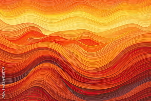 Orange Abstract Background: Bright Color Waves Dance, Intertwine, and Echo Desert Sunrise, generative AI