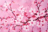Pink Abstract Background: Gentle Cherry Blossom Hues in Spring, generative AI